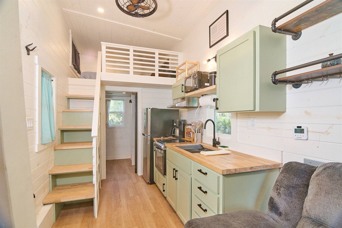 Kitchen and Stairs to Loft 1