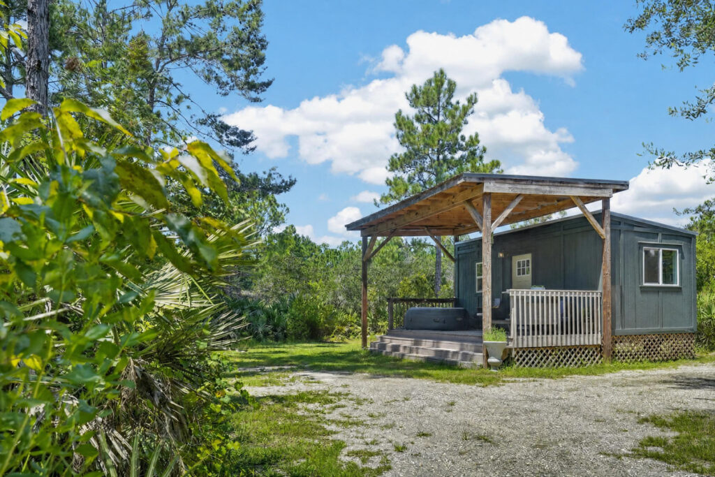 Casita Isabella, tucked into the pines at the quiet end of the property.