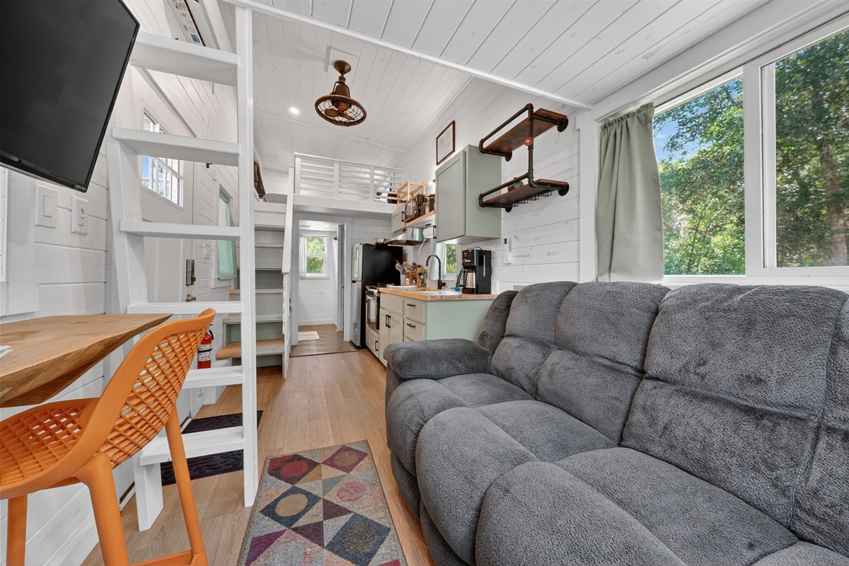 Indoor Living Room below Loft